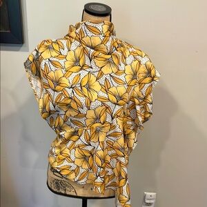 Topshop Yellow Floral Blouse